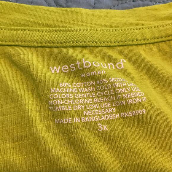 Westbound Woman Three Quarter Sleeve Tee Yellow 3XL - Picture 5 of 5